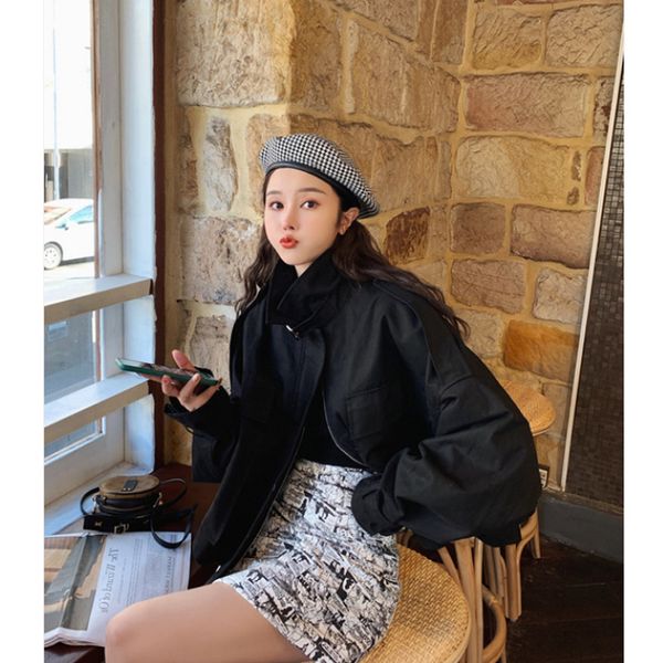 women's casual jackets autumn clothes short coats fashion trend 2019 girls ladies long sleeve outerwear clothing, Black;brown
women's casual jackets autumn clothes short coats fashion trend 2019 girls ladies long sleeve outerwear clothing, Black;brown