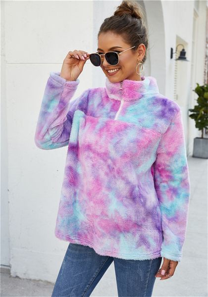 women rainbow gradient pullover sweater fall half zipper collar coat kids sherpa winter outerwear tie-dyed hoodie clothes c102105, White
women rainbow gradient pullover sweater fall half zipper collar coat kids sherpa winter outerwear tie-dyed hoodie clothes c102105, White