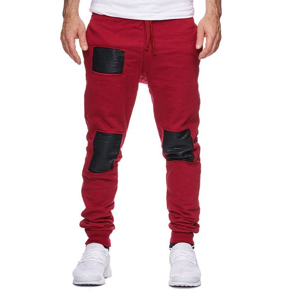 men pants full length fashion casual sport solid color spliced drawstring loose male trousers, Black
men pants full length fashion casual sport solid color spliced drawstring loose male trousers, Black