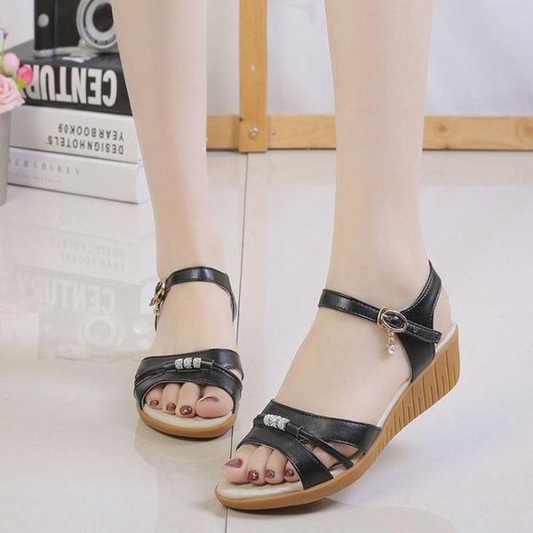 fashion ladies elegant pure color wedge heel platform sandals women shoes casual summer buty damskie sandaly#g4, Black
fashion ladies elegant pure color wedge heel platform sandals women shoes casual summer buty damskie sandaly#g4, Black