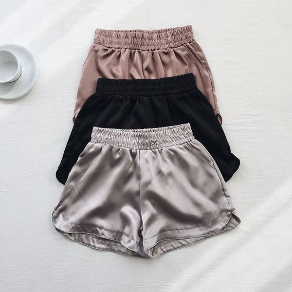 summer solid satin casual short feminino elastic high waist black silver wide leg trouser bottom women fashion shorts, White;black
summer solid satin casual short feminino elastic high waist black silver wide leg trouser bottom women fashion shorts, White;black