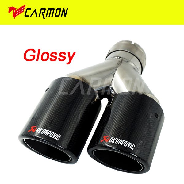 universal auto akrapovic dual exhaust tip curly edge carbon fiber + stainless steel double end pipe for car accessories
universal auto akrapovic dual exhaust tip curly edge carbon fiber + stainless steel double end pipe for car accessories