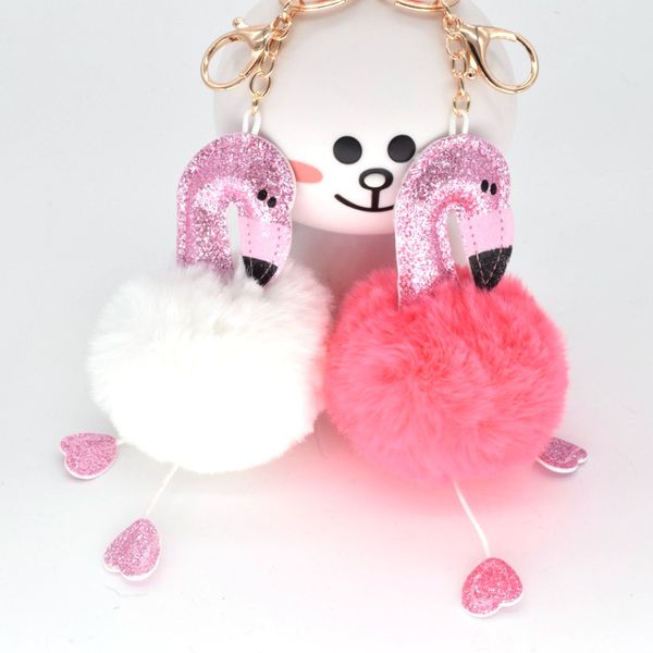 keychains 17 colors pink fluorescence flamingo keychain faux bunmy fur pompon fluffy key chain for women pu leather ring, Silver
keychains 17 colors pink fluorescence flamingo keychain faux bunmy fur pompon fluffy key chain for women pu leather ring, Silver