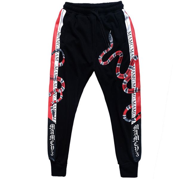 mens 18aw designer snake printed jogger pants gothic letters pencil sports pants spring autumn running, Black
mens 18aw designer snake printed jogger pants gothic letters pencil sports pants spring autumn running, Black