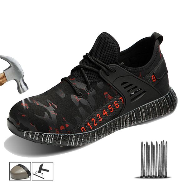 work safety boot air mesh men's safety shoes steel toe boots men puncture-proof work sneakers indestructible shoes y200506, Black
work safety boot air mesh men's safety shoes steel toe boots men puncture-proof work sneakers indestructible shoes y200506, Black