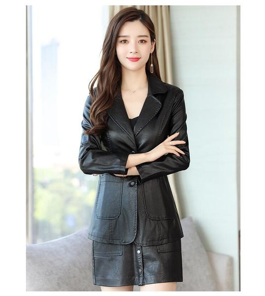 single breasted women's pu jackets button spliced striped slim woman's faux fur leather patchwork long coats yl005, Black
single breasted women's pu jackets button spliced striped slim woman's faux fur leather patchwork long coats yl005, Black
