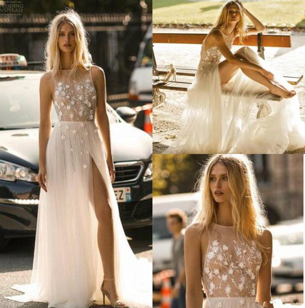 gali karten 2019 new a line wedding dresses sheer bateau neck lace country bridal gowns slit appliqued beach wedding dress boho, White
gali karten 2019 new a line wedding dresses sheer bateau neck lace country bridal gowns slit appliqued beach wedding dress boho, White