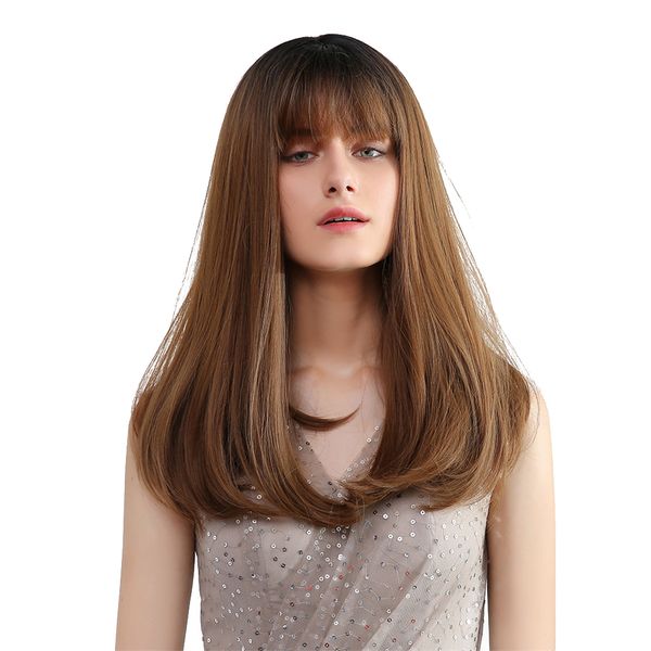 20 inches women's wig medium length straight synthetic cosplay costume hair wig with wig cap - brown, Black
20 inches women's wig medium length straight synthetic cosplay costume hair wig with wig cap - brown, Black