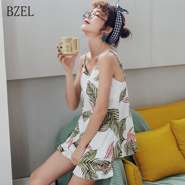bzel women cotton casual homewear loungewear v-neck sleepwear summer lovely cute bow shorts sling flora white large pajamas, Blue;gray
bzel women cotton casual homewear loungewear v-neck sleepwear summer lovely cute bow shorts sling flora white large pajamas, Blue;gray