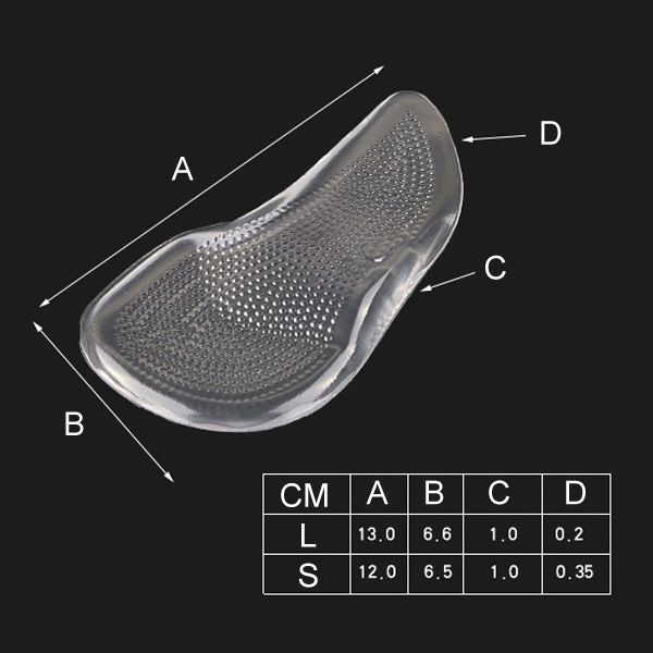 4pcs silicone gel ortc arch pad arch support insole flat foot relieve pain orthopedics insert bvn66, Black
4pcs silicone gel ortc arch pad arch support insole flat foot relieve pain orthopedics insert bvn66, Black