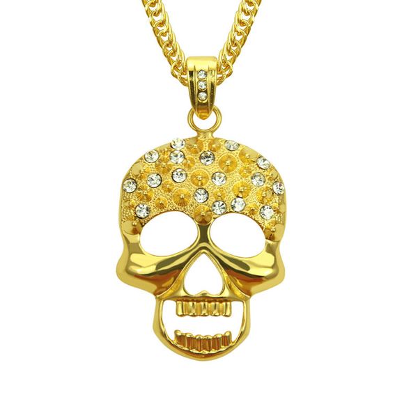 new men hip hop style skull pendant gold color punk skeleton shape necklace gifts fashion jewelry, Silver
new men hip hop style skull pendant gold color punk skeleton shape necklace gifts fashion jewelry, Silver
