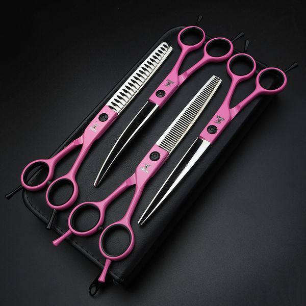 7 inch pink dog grooming scissors stainless steel professional pet cutting shears thinning up curved scissor set tools
7 inch pink dog grooming scissors stainless steel professional pet cutting shears thinning up curved scissor set tools
