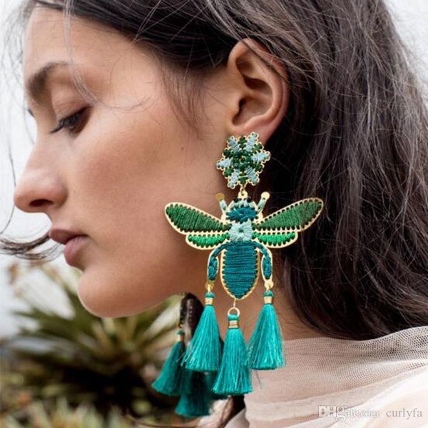 europe and united states creative new insect earrings fashion hand-wound multiple tassel earrings for women girls, Golden 
europe and united states creative new insect earrings fashion hand-wound multiple tassel earrings for women girls, Golden
