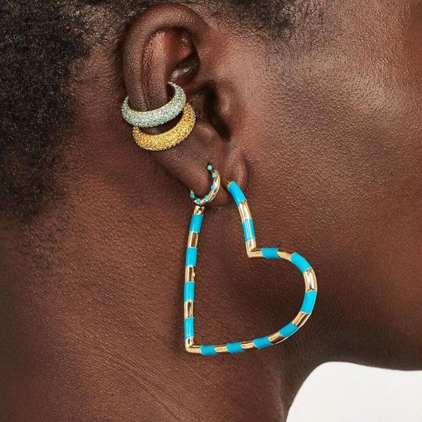 2019 new fashion punk style color-spliced heart shaped hoop earrings for women lady's party statement earring colorful earring, Golden;silver
2019 new fashion punk style color-spliced heart shaped hoop earrings for women lady's party statement earring colorful earring, Golden;silver