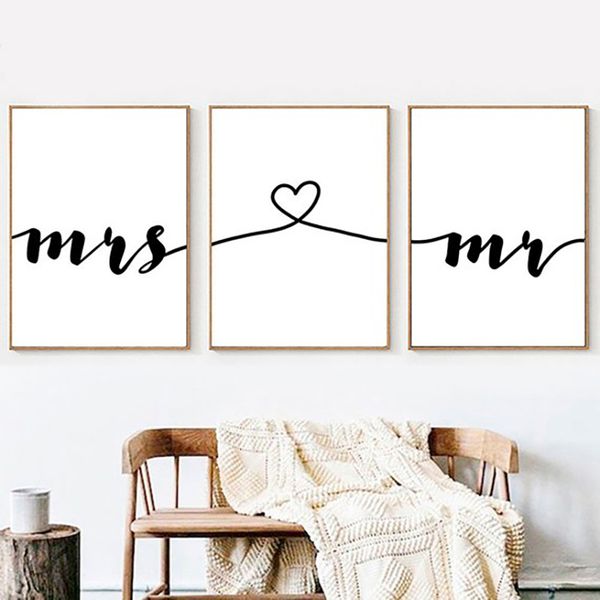 nordic mr mrs love prints on canvas poster black and white wall art canvas painting wall picture modern home decoration
nordic mr mrs love prints on canvas poster black and white wall art canvas painting wall picture modern home decoration