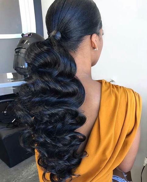 100 human natural hair ponytail hairpiece body wave elastic band 140g wrap drawstring ponytail wavy curly ponytail extensions, Black
100 human natural hair ponytail hairpiece body wave elastic band 140g wrap drawstring ponytail wavy curly ponytail extensions, Black
