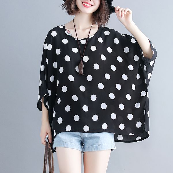 oversized summer women polka dot short sleeve t-shirt female o-neck three quarter sleeve plus size casual, White
oversized summer women polka dot short sleeve t-shirt female o-neck three quarter sleeve plus size casual, White