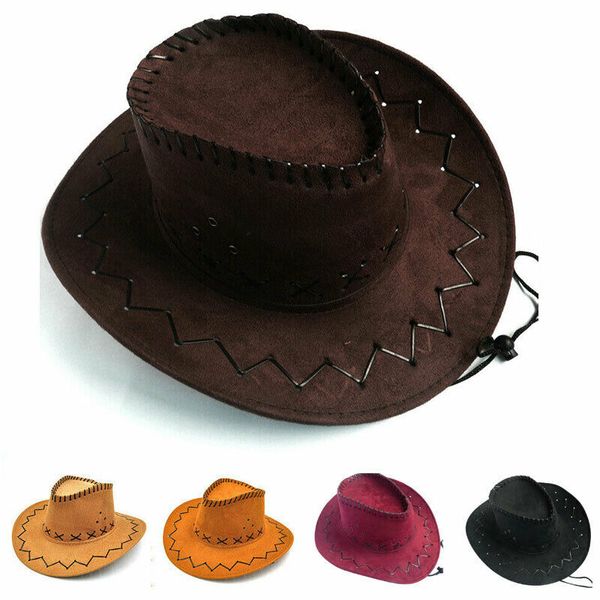 

new women men retro western cowgirl cowboy cap head wear wild west hats fashion new cool cowboy hat men woman floppy hat