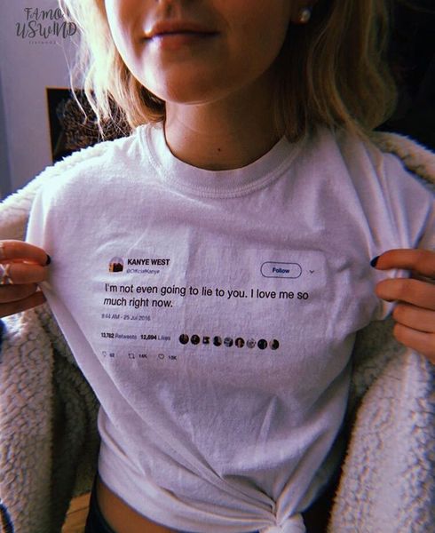 im not even gon lie to you kanye west tweets graphic tees shirts summer short sleeve v neck o neck casual ladies, White
im not even gon lie to you kanye west tweets graphic tees shirts summer short sleeve v neck o neck casual ladies, White