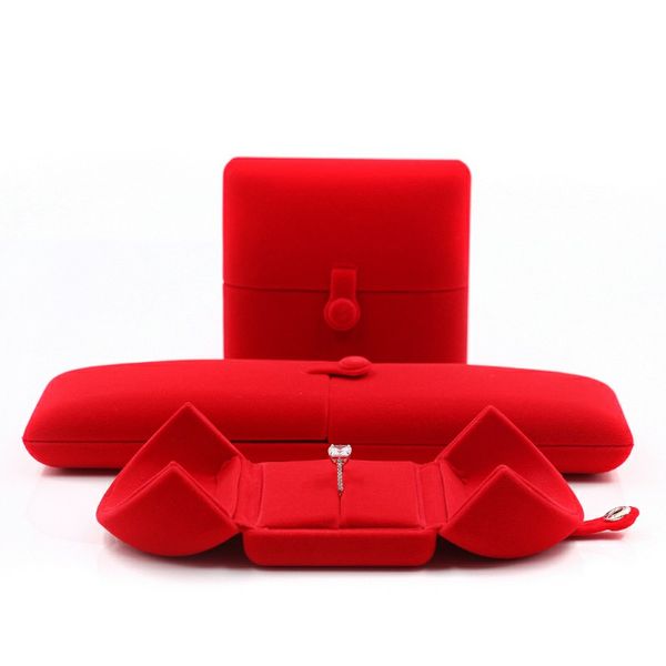 red velvet storage gift case jewelry package box double open buckle lid couple ring pendant necklace earring, Black;white
red velvet storage gift case jewelry package box double open buckle lid couple ring pendant necklace earring, Black;white