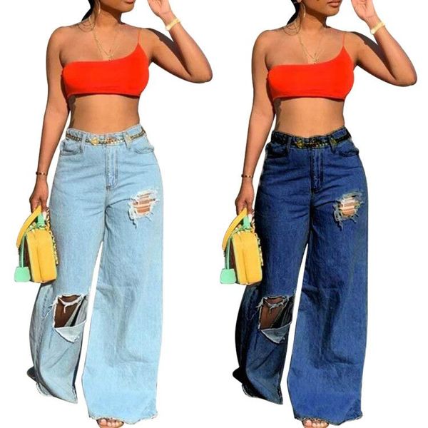 fashion women jeans new arrivals summer holes ripped loose wide high waist leg jeans full length 2020 female, Blue
fashion women jeans new arrivals summer holes ripped loose wide high waist leg jeans full length 2020 female, Blue