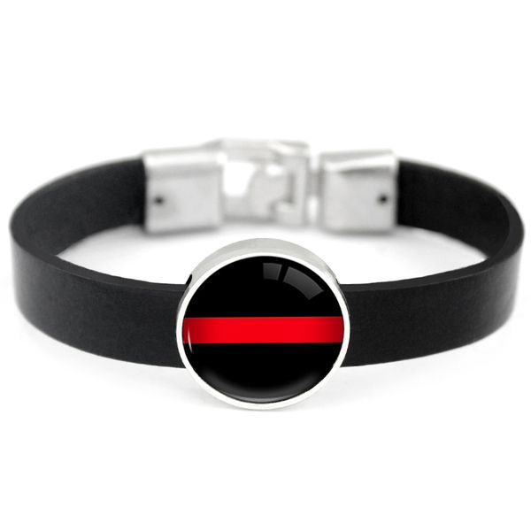 thin red line firefighter leather cuff bracelets bangles for women men girls jewelry, White
thin red line firefighter leather cuff bracelets bangles for women men girls jewelry, White