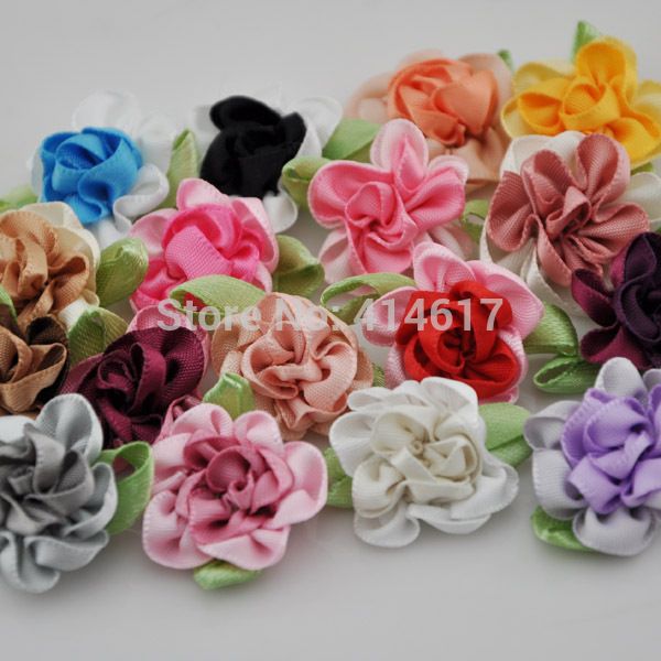 20pcs ribbon flowers with leaf handmade flowers apparel sewing appliques diy accessories a047
20pcs ribbon flowers with leaf handmade flowers apparel sewing appliques diy accessories a047