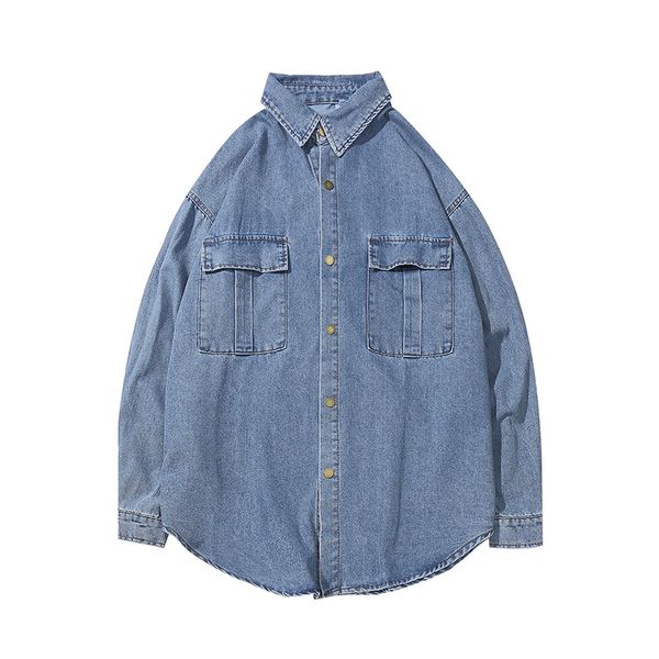 men's hong kong style spring autumn japan minimalism style embroiedery single breasted turn down collar long sleeve denim shirts, White;black
men's hong kong style spring autumn japan minimalism style embroiedery single breasted turn down collar long sleeve denim shirts, White;black