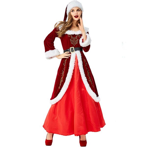 new santa claus costume cosplay for women christmas party costume for santa claus dress suit clothes, Silver 
new santa claus costume cosplay for women christmas party costume for santa claus dress suit clothes, Silver