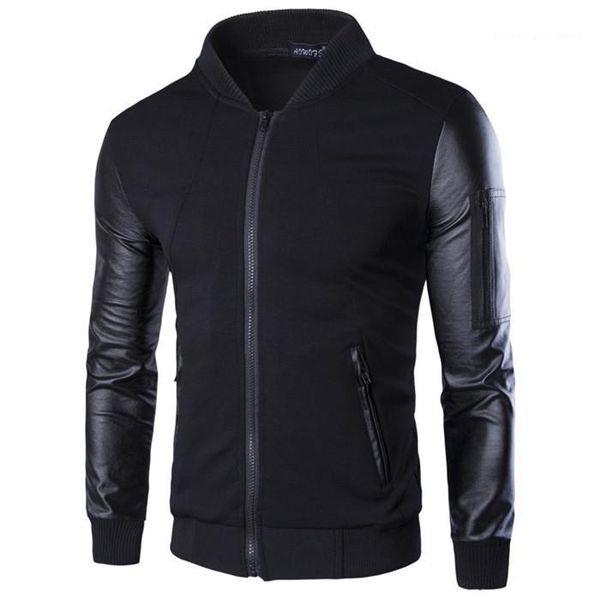 paneled slim fit homme coat fashion jacket mens designer new casual stand collar jacket leather sleeves, Black
paneled slim fit homme coat fashion jacket mens designer new casual stand collar jacket leather sleeves, Black