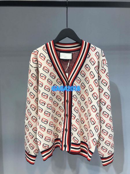 high end женщины девушки вязать свитер куртка на всем протяжении блокировки письмо печати кардиган кнопка v-образным вырезом с длинным рукав, White 
high end женщины девушки вязать свитер куртка на всем протяжении блокировки письмо печати кардиган кнопка v-образным вырезом с длинным рукав, White