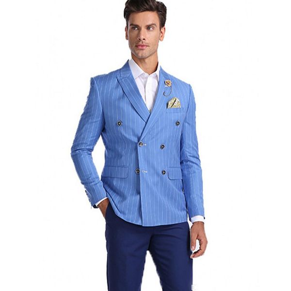 fashion blue stripe groom tuxedos double breasted groomsmen wedding suit excellent men formal blazer prom jacket only one piece, Black;gray
fashion blue stripe groom tuxedos double breasted groomsmen wedding suit excellent men formal blazer prom jacket only one piece, Black;gray