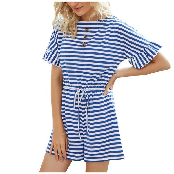 jaycosin fashion summer women fashion loose striped belt button ruffle sleeve jumpsuit comfortable short sleeve jumpsuit615, White
jaycosin fashion summer women fashion loose striped belt button ruffle sleeve jumpsuit comfortable short sleeve jumpsuit615, White