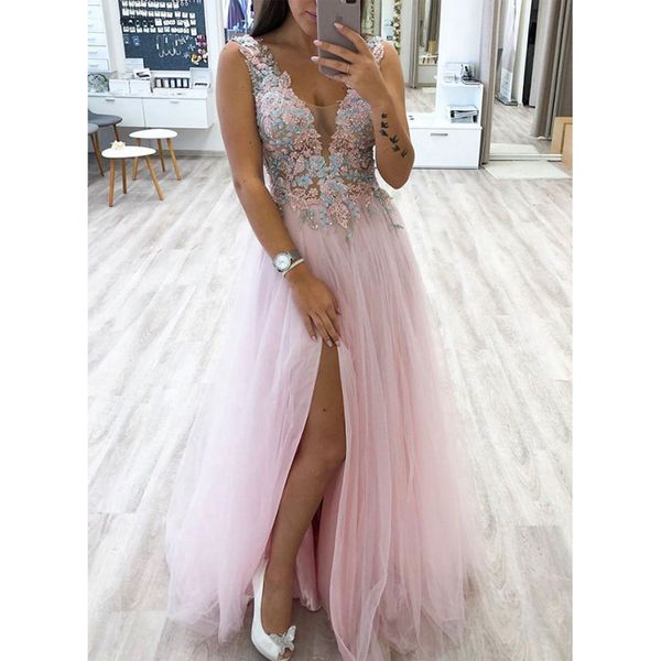 party dresses pink and blue prom dress 2021 deep v neck tulle floor length formal evening gowns plus size high side split cp263, White;black
party dresses pink and blue prom dress 2021 deep v neck tulle floor length formal evening gowns plus size high side split cp263, White;black