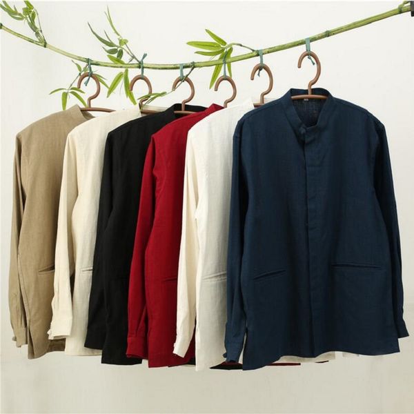 men long sleeves shirts stand collar casual ethnic style men's clothing 2017 new loose chineses male outwear sy0012, White;black
men long sleeves shirts stand collar casual ethnic style men's clothing 2017 new loose chineses male outwear sy0012, White;black