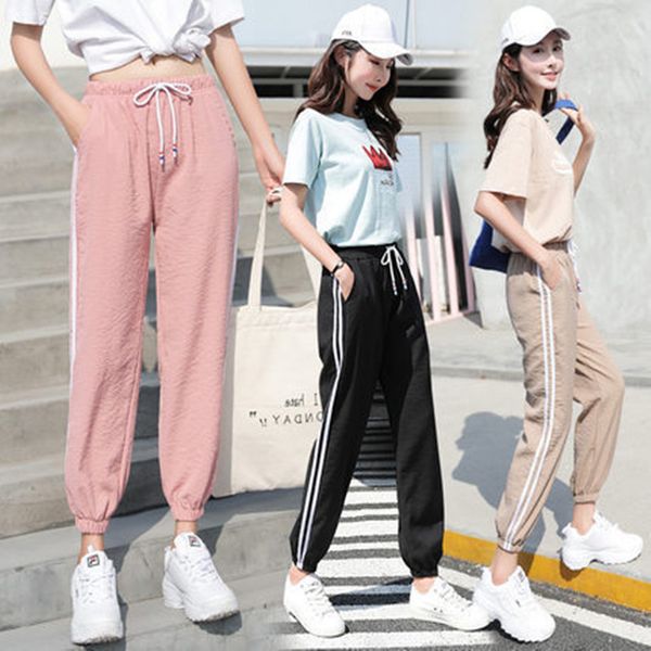 spring and autumn sports pants korean style loose thin bf harem pants casual wild elastic waist women's and girl trousers, Black;white
spring and autumn sports pants korean style loose thin bf harem pants casual wild elastic waist women's and girl trousers, Black;white