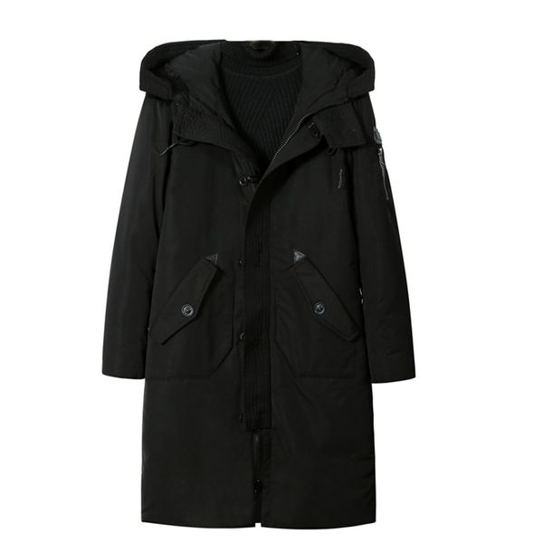 hooded coats male 2019 men's winter medium length hoodie patchwork thickened cotton padded coat chaqueta hombre, Black
hooded coats male 2019 men's winter medium length hoodie patchwork thickened cotton padded coat chaqueta hombre, Black