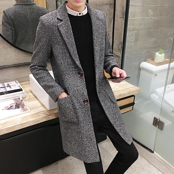 autumn and winter men's windbreaker solid color lapel long woolen coat, fashion slim british men's windbreaker jacket, Tan;black
autumn and winter men's windbreaker solid color lapel long woolen coat, fashion slim british men's windbreaker jacket, Tan;black