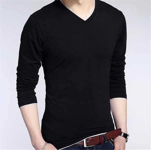 solid color mens designer tshirts fashion slim v neck mens long sleeve tees casual males clothing, White;black
solid color mens designer tshirts fashion slim v neck mens long sleeve tees casual males clothing, White;black