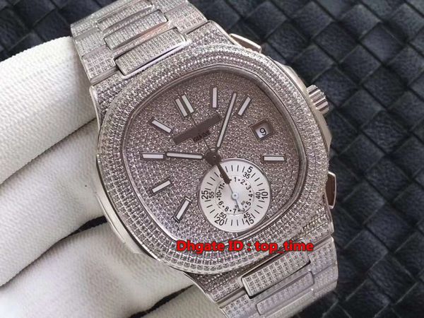 2 style watch diamonds pave nautilus chronograph eta7750 automatic mens watch 5980/1a full diamonds bracelet gents watches, Slivery;brown
2 style watch diamonds pave nautilus chronograph eta7750 automatic mens watch 5980/1a full diamonds bracelet gents watches, Slivery;brown