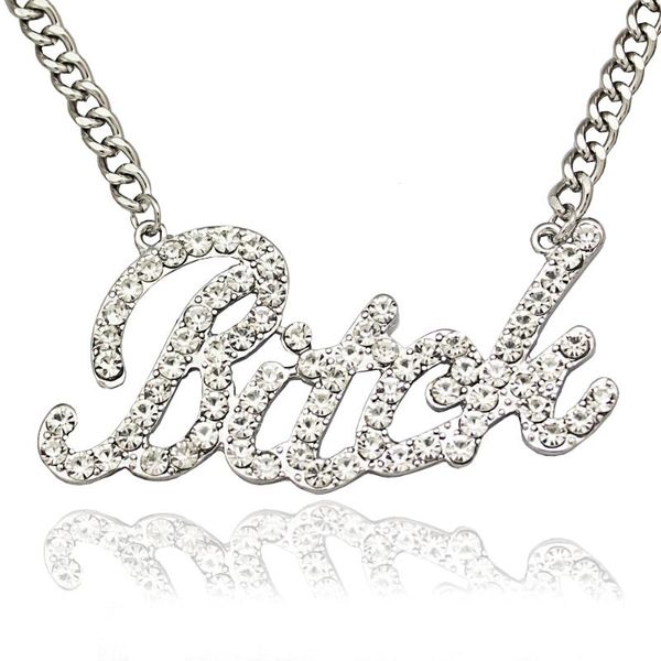 celebrity bling bitch word austria full crystal pave chunky chain collier statement necklace for women men jewelry hip hop, Silver
celebrity bling bitch word austria full crystal pave chunky chain collier statement necklace for women men jewelry hip hop, Silver