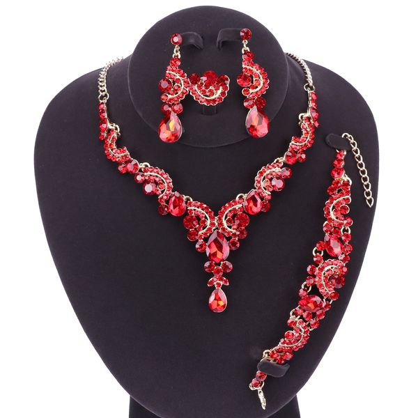 fashion crystal wedding jewelry sets for bride party costume accessories bridal necklace earring bracelet ring jewellery for wom, Silver
fashion crystal wedding jewelry sets for bride party costume accessories bridal necklace earring bracelet ring jewellery for wom, Silver