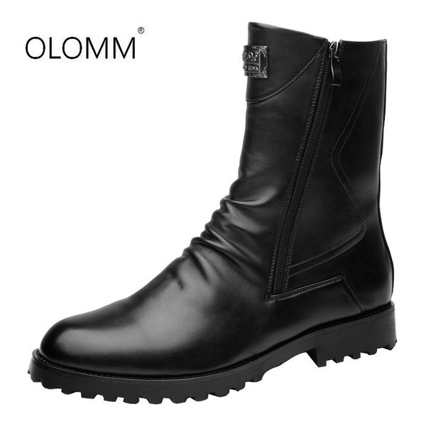 new autumn men motorcycle boots cow split leather mid-calf boots for male pointed toe high shoes men steel toe shoes, Black
new autumn men motorcycle boots cow split leather mid-calf boots for male pointed toe high shoes men steel toe shoes, Black