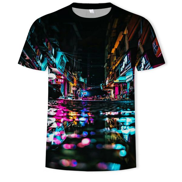 mens designer special casual round collar night view printed short sleeve t, White;black
mens designer special casual round collar night view printed short sleeve t, White;black