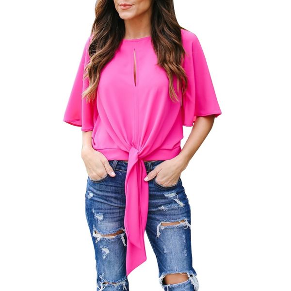 half flare sleeve bandage chiffon blouse white female summer round neck casual solid color women's blouses sale
half flare sleeve bandage chiffon blouse white female summer round neck casual solid color women's blouses sale