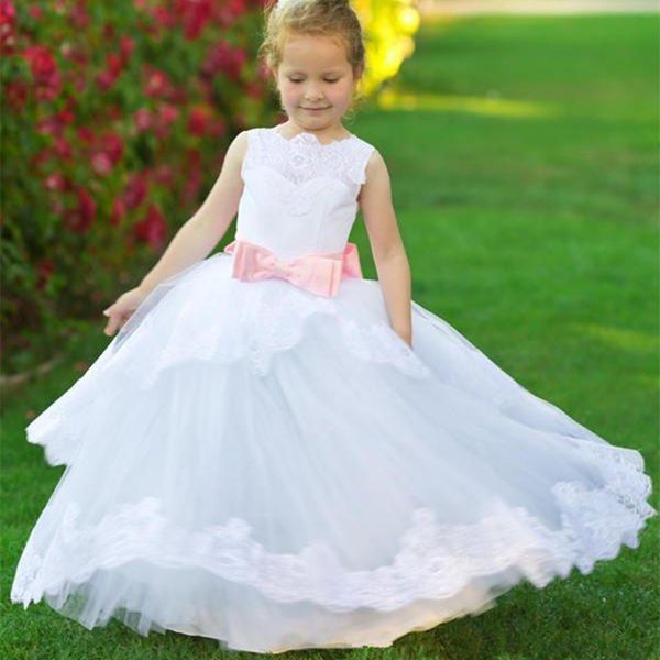 white first communion dresses with pink bow crew neck princess party gowns lace applique tulle flower girls' dresses weddings, Red;yellow
white first communion dresses with pink bow crew neck princess party gowns lace applique tulle flower girls' dresses weddings, Red;yellow
