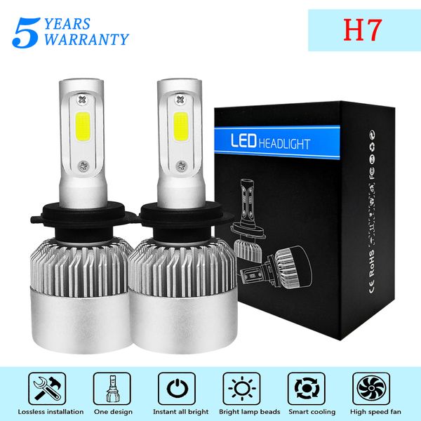 2x 400w 40000lm h7 6000k white cree led bulb fog light lamp headlight kit super bright