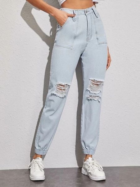 women's jeans womens stretch ripped jean pants ladies slim fit skinny denim trousers, Blue
women's jeans womens stretch ripped jean pants ladies slim fit skinny denim trousers, Blue