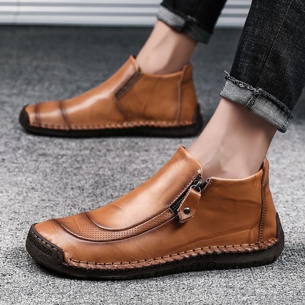 men leather shoes ankle boots outdoor walking shoes waterproof mens sneakers slip on mens male footwear 46, Black
men leather shoes ankle boots outdoor walking shoes waterproof mens sneakers slip on mens male footwear 46, Black