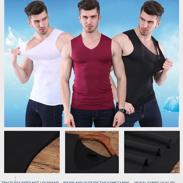 men summer casual vest v-neck sleeveless solid tank fashion, White;black 
men summer casual vest v-neck sleeveless solid tank fashion, White;black